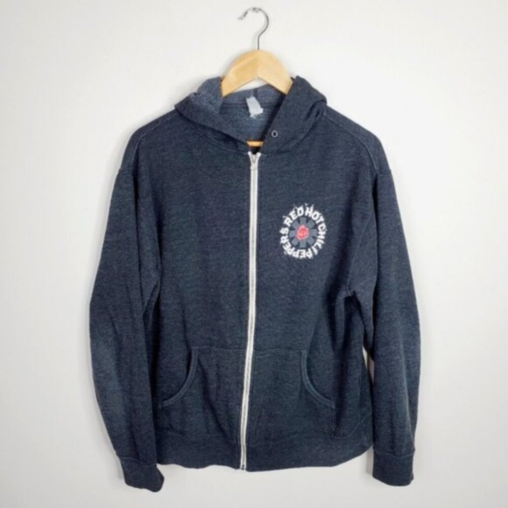 Red Hot Chili Peppers Mothers Milk Zip Band Tour Merch Y2K Grey Hoodie L